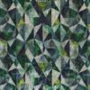 green geometric velvet-chenille fabric from Black Edition