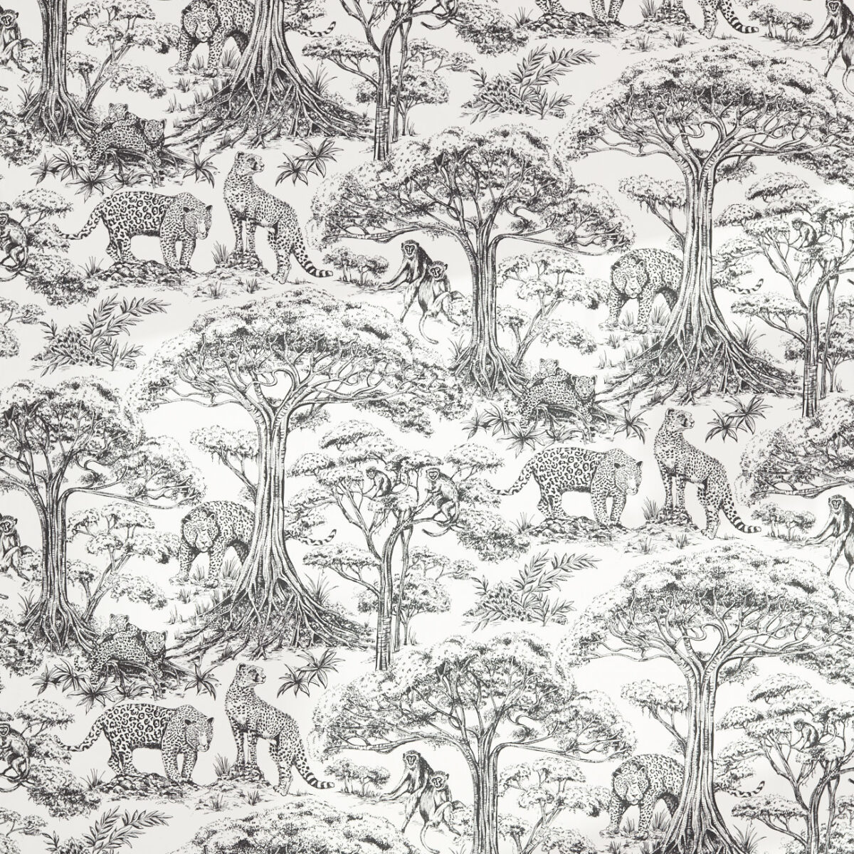 black-grey animal printed fabric from Clarke & Clarke