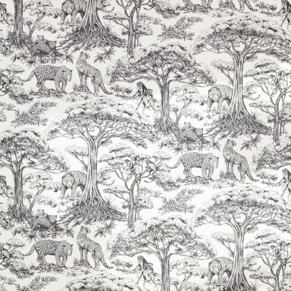 black-grey animal printed fabric from Clarke & Clarke