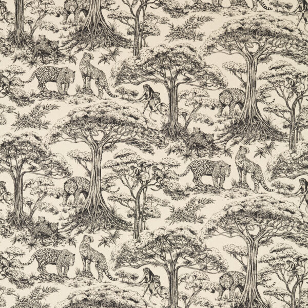 Kisumu Fabric - Noir / Linen from