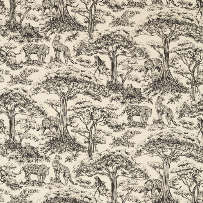 Kisumu Fabric - Noir / Linen swatch