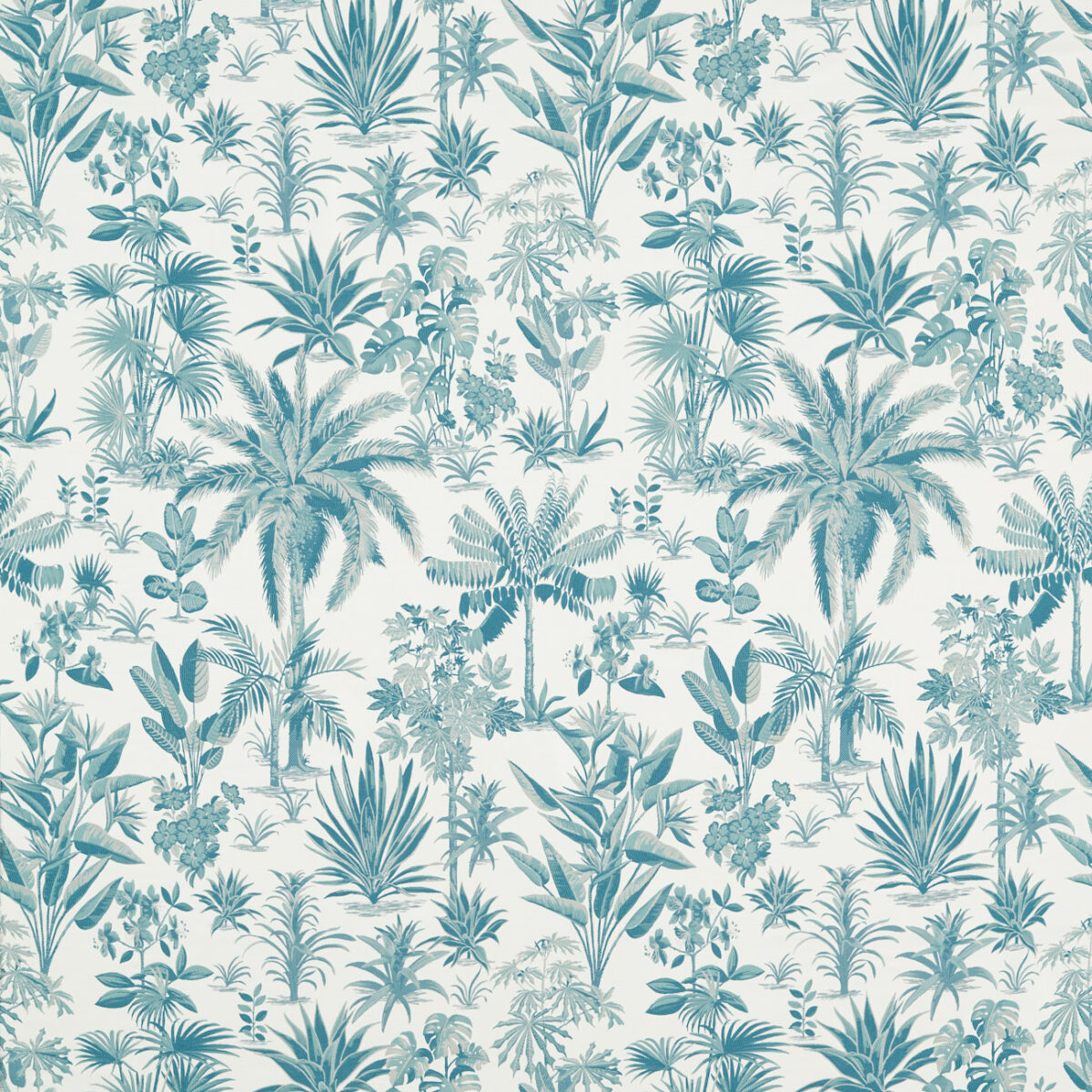 Malindi Fabric - Mineral by blue botanical jacquard fabric from Clarke & Clarke