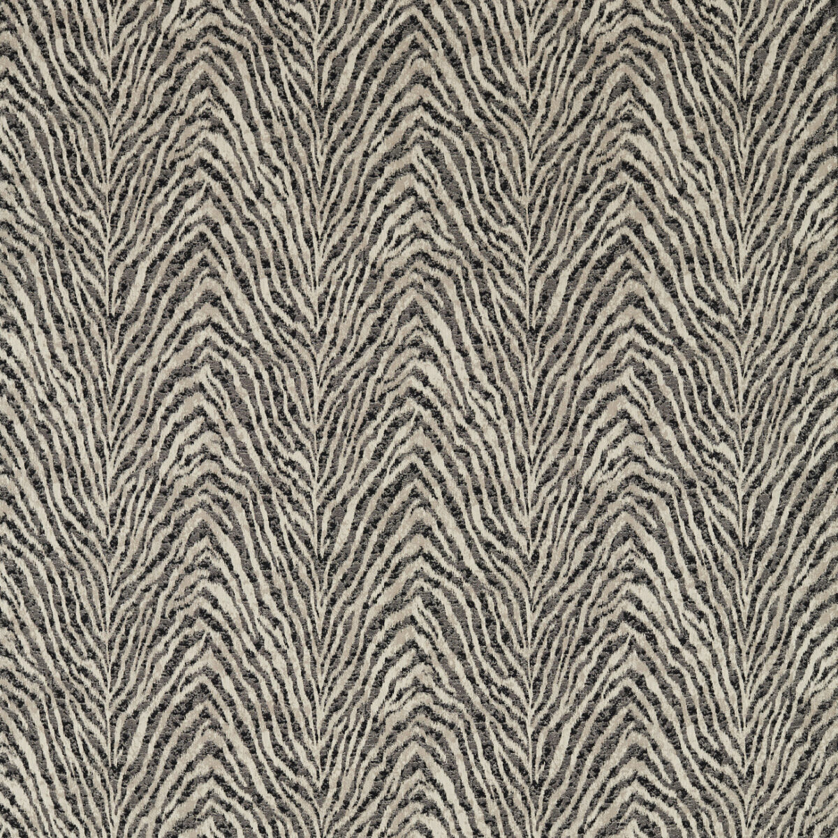 Manda Fabric - Noir / Linen by black-grey animal jacquard fabric from Clarke & Clarke