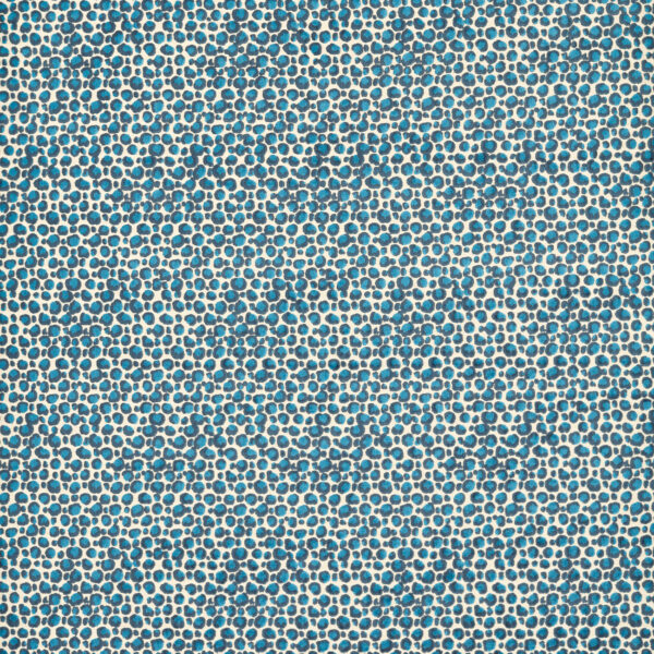 Pokot Fabric - Caribbean by blue spotted velvet-chenille fabric from Clarke & Clarke