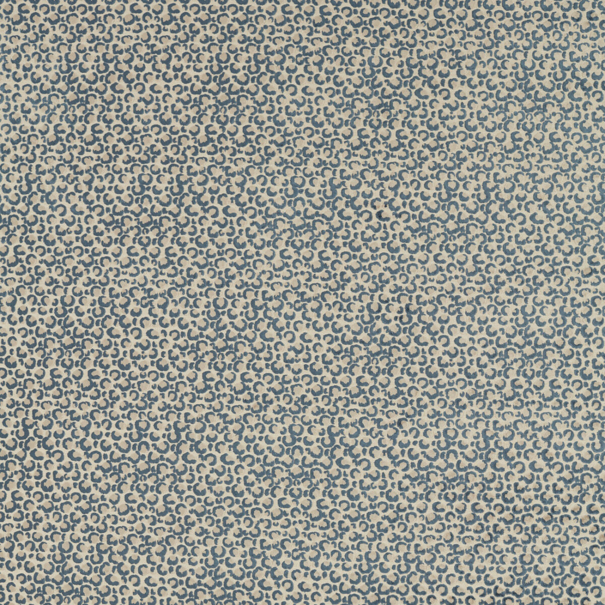 Pokot Fabric - Denim by blue spotted velvet-chenille fabric from Clarke & Clarke