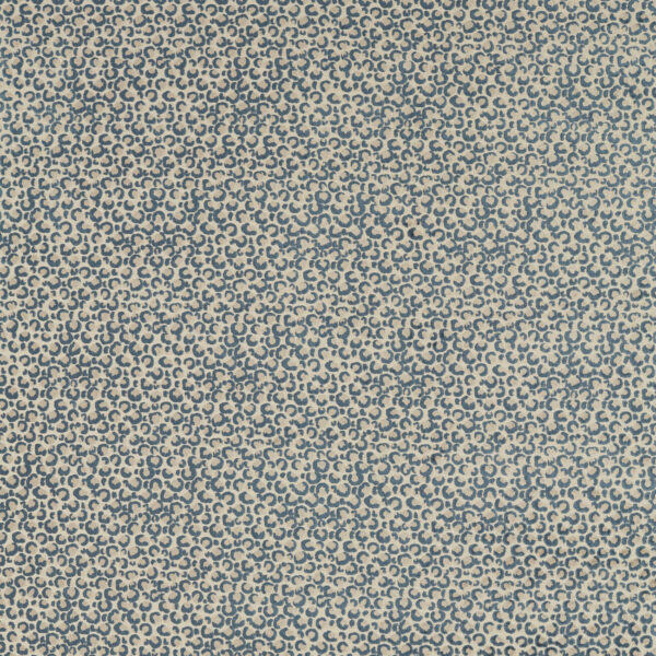 blue spotted velvet-chenille fabric from Clarke & Clarke