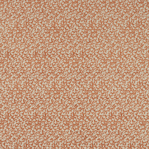 Pokot Fabric - Spice by orange spotted velvet-chenille fabric from Clarke & Clarke