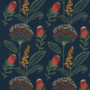 blue botanical embroideried fabric from Clarke & Clarke