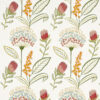 green botanical embroideried fabric from Clarke & Clarke