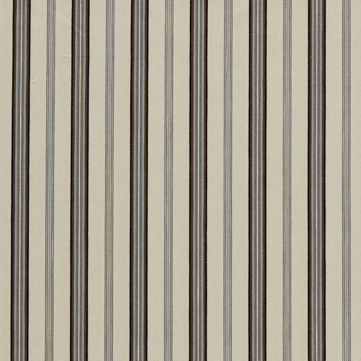 Listra Fabric - Charcoal by black-grey striped woven fabric from Clarke & Clarke