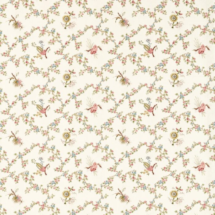 Trelliage Fabric - Raspberry / Stone swatch