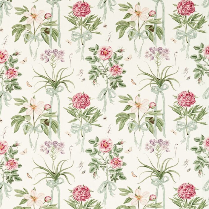 Cupid's Beau Fabric - Parchment / Madder swatch