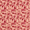 red botanical embroideried fabric from Sanderson