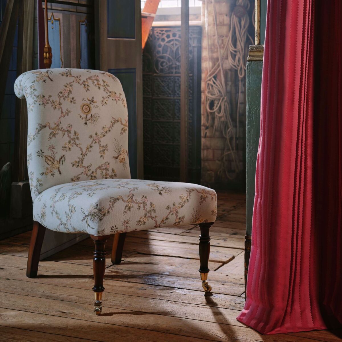 Trelliage Fabric - Raspberry / Stone from