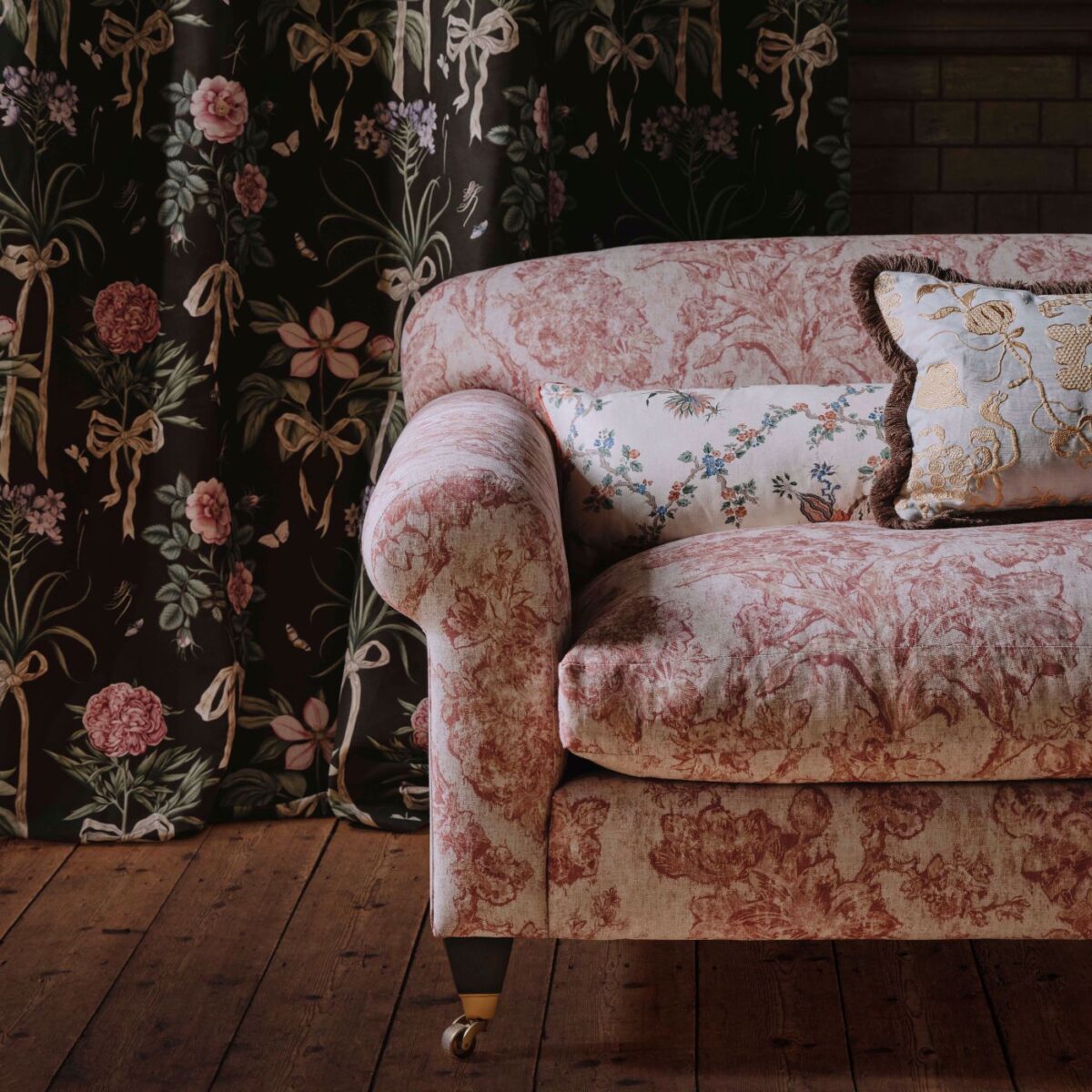 Fringed Tulip Toile Wallpaper - Putty by Fringed Tulip Toile Wallpaper - Putty from