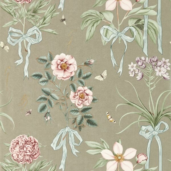 Cupid's Beau Wallpaper - Florin / Madder by multicolour botanical wallpaper from sanderson