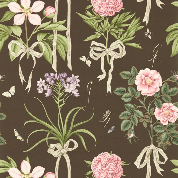 Cupid's Beau Wallpaper - Morel / Mantle swatch