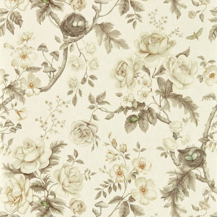 Tansy Bloom Wallpaper - Oyster swatch