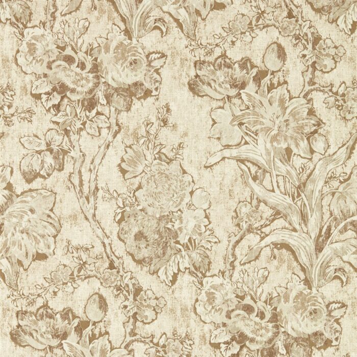 Fringed Tulip Toile Wallpaper - Jute swatch