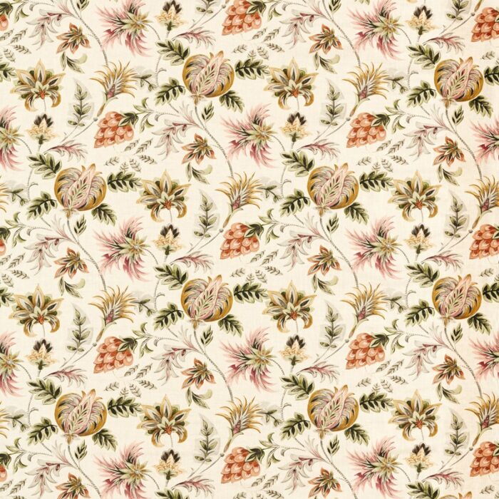 Sizergh Fabric - Blush / Sage swatch
