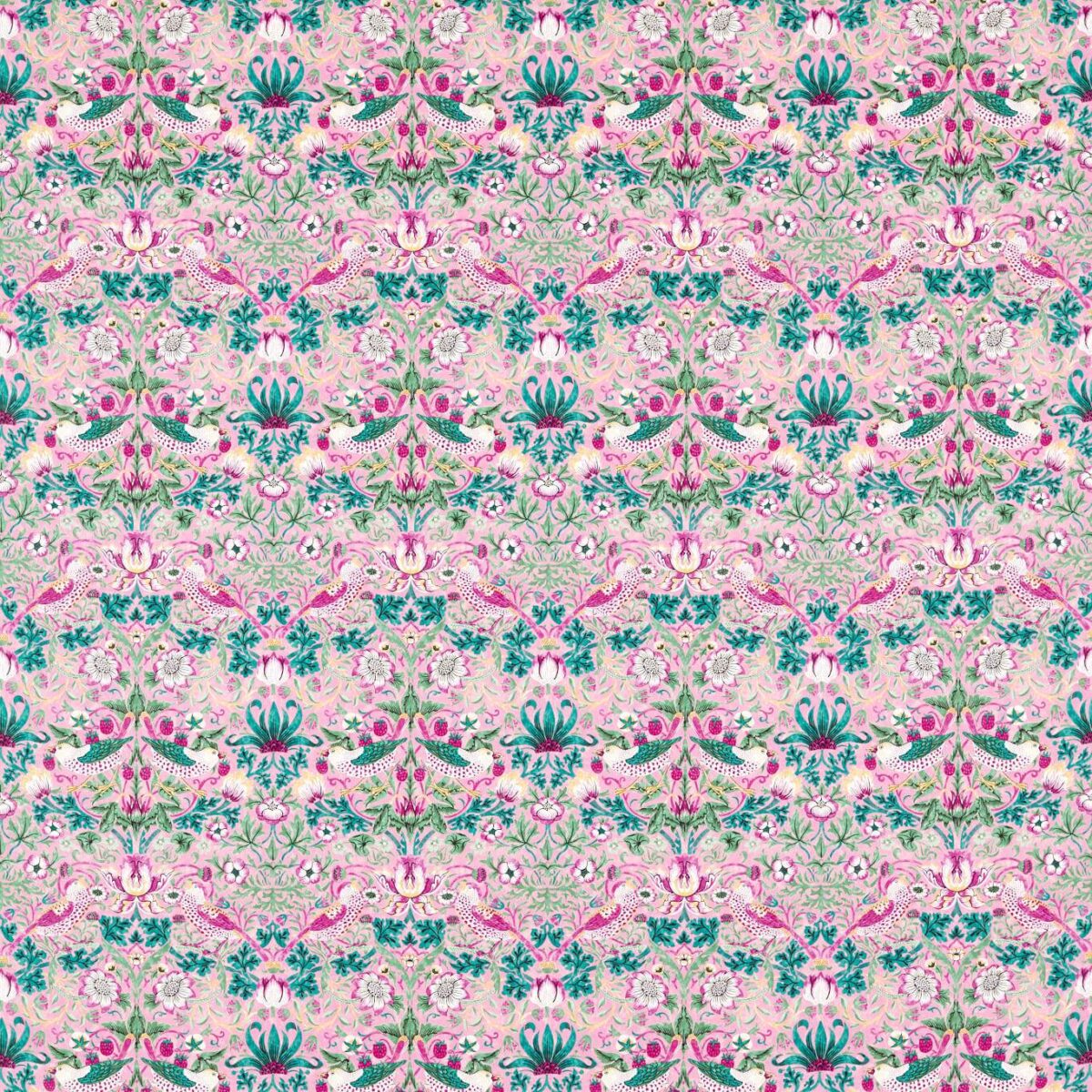 Strawberry Thief Fabric - Miami Strip by Strawberry Thief Fabric - Miami Strip from