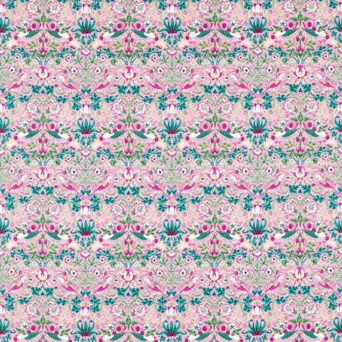 Strawberry Thief Fabric - Miami Strip swatch