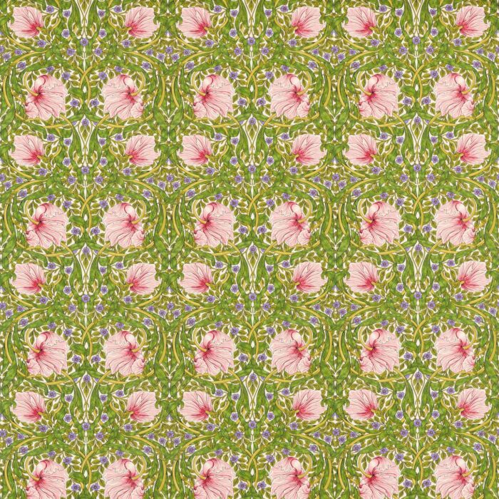 Pimpernel Fabric - Sap Green / Strawberry swatch