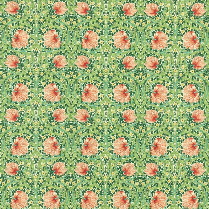 Pimpernel Fabric - Shamrock / Watermelon swatch