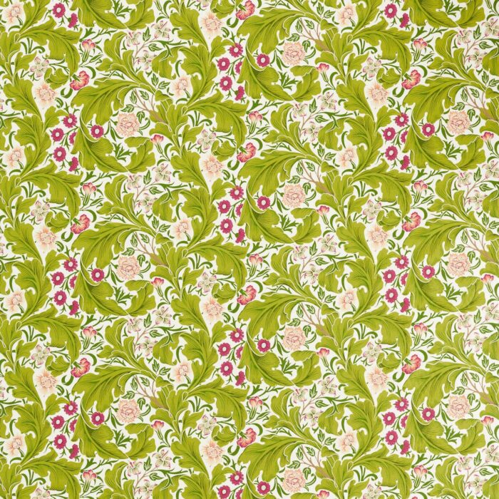 Leicester Fabric - Sour Green / Plum swatch