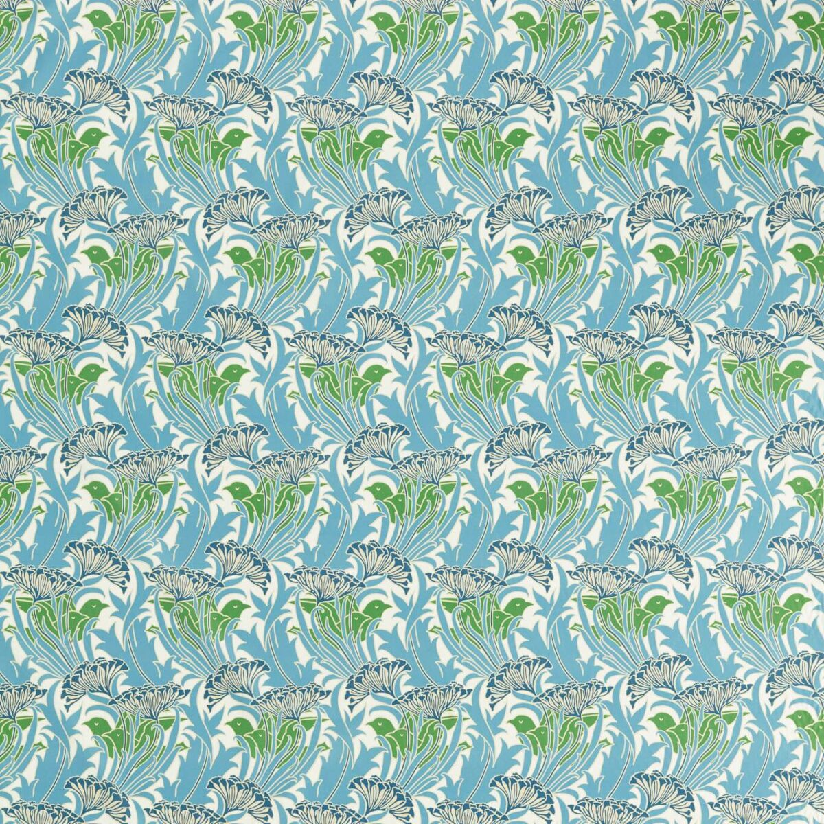 blue botanical cotton fabric from William Morris & Co