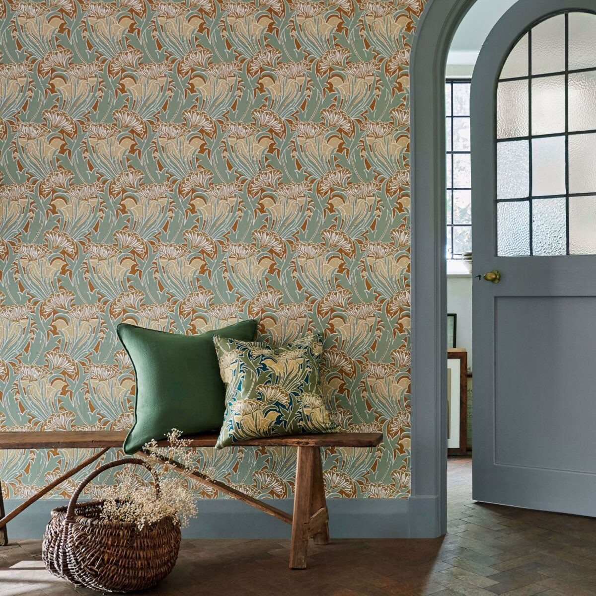 Laceflower Fabric - Pistachio / Lichen by Laceflower Fabric - Pistachio / Lichen from