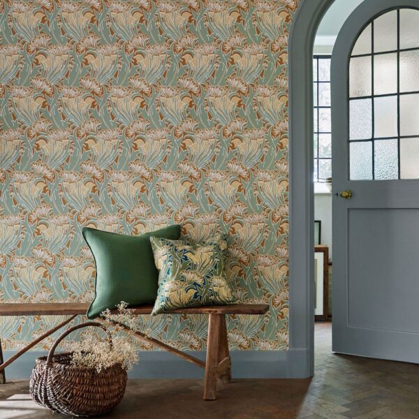 Laceflower Fabric - Pistachio / Lichen by Laceflower Fabric - Pistachio / Lichen from