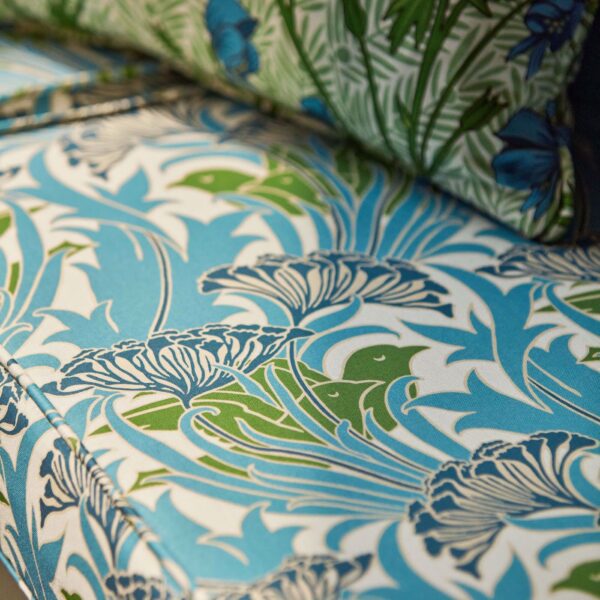 Laceflower Fabric - Garden Green / Lagoon by Laceflower Fabric - Garden Green / Lagoon from