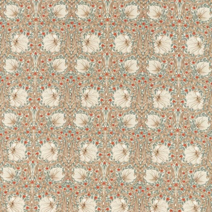 Pimpernel Fabric - Linen / Coral swatch