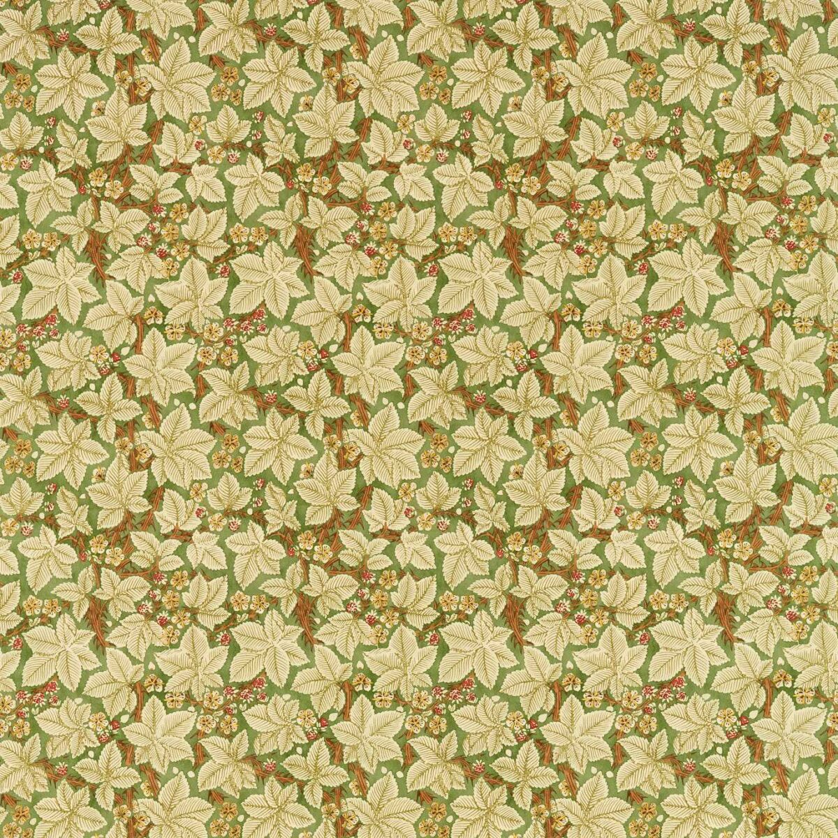 Bramble Fabric - Herball by green botanical linen fabric from William Morris & Co