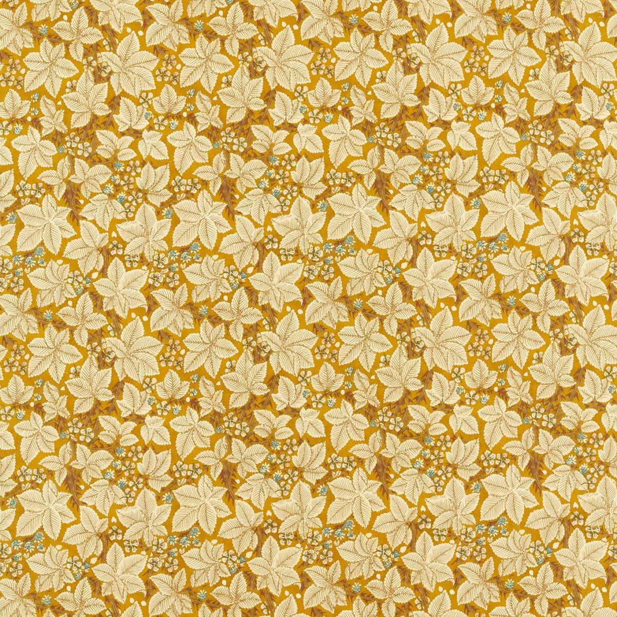 Bramble Fabric - Sunflower by yellow botanical linen fabric from William Morris & Co