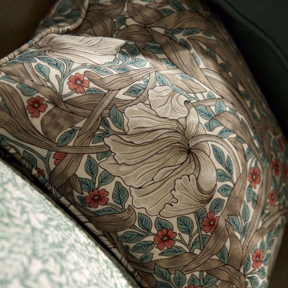Pimpernel Fabric - Woad / Coral by Pimpernel Fabric - Woad / Coral from