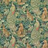 green animal velvet-chenille fabric from William Morris & Co