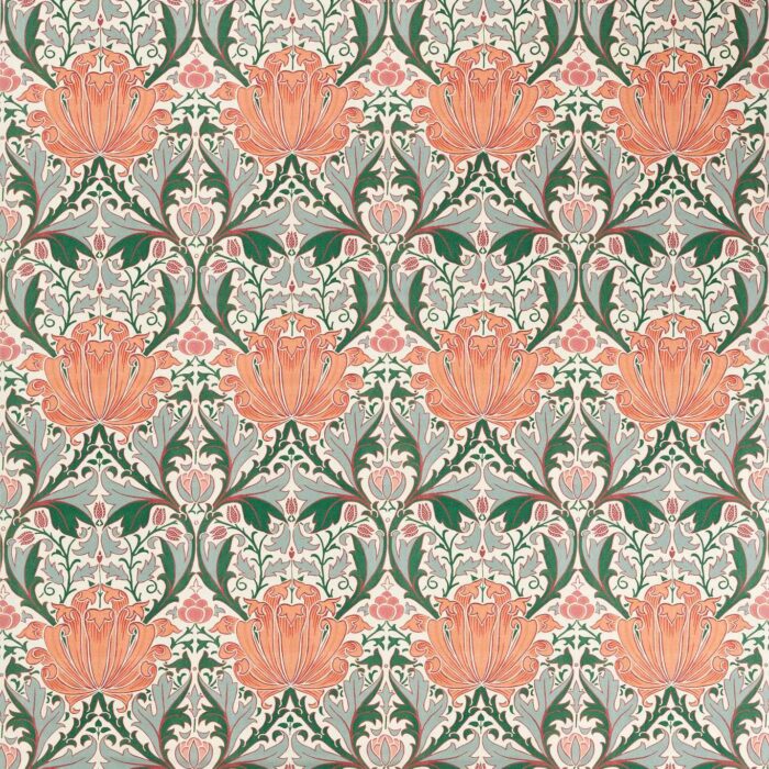 Helena Fabric - Peach / Teal swatch