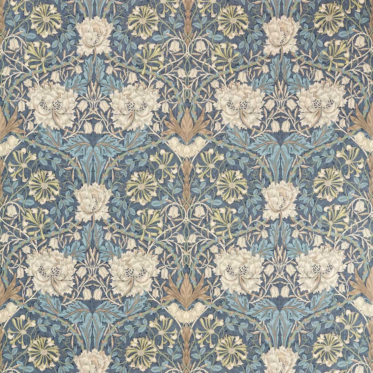 Honeysuckle & Tulip Fabric - Woad / Thyme by Honeysuckle & Tulip Fabric - Woad / Thyme from
