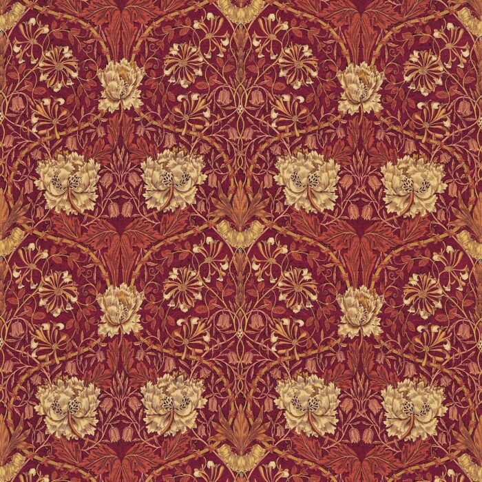 Honeysuckle & Tulip Fabric - Brick / Russet swatch