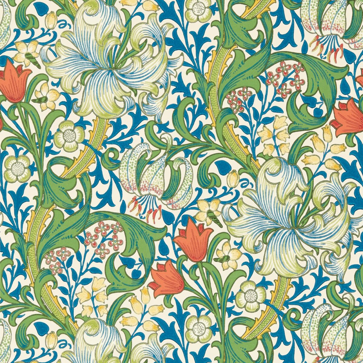 multicolour botanical wallpaper from william morris & co