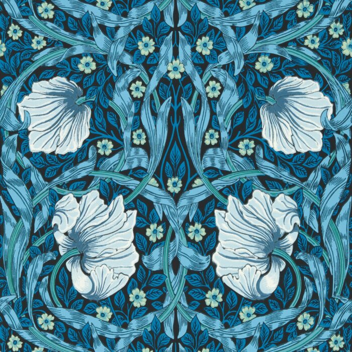 Pimpernel Wallpaper - Midnight / Opal swatch