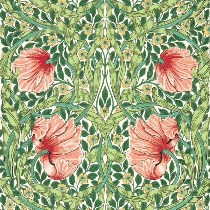 Pimpernel Wallpaper - Shamrock / Watermelon swatch