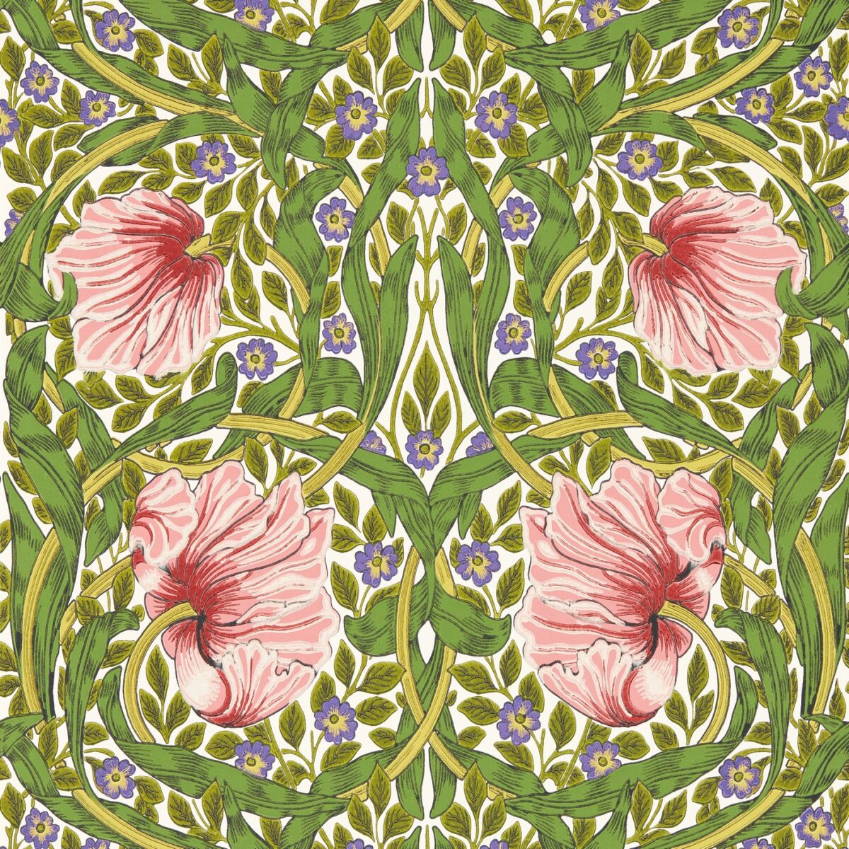 green botanical wallpaper from william morris & co
