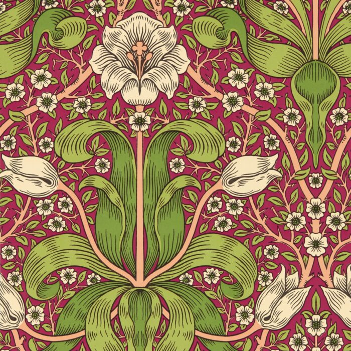 Spring Thicket Wallpaper - Maraschino Cherry fabric swatch MVOW217337