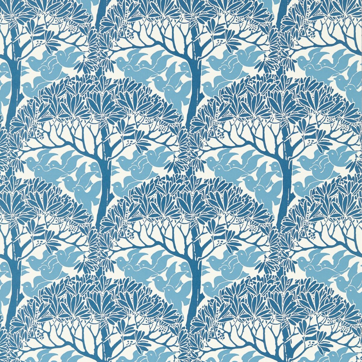 blue botanical wallpaper from william morris & co
