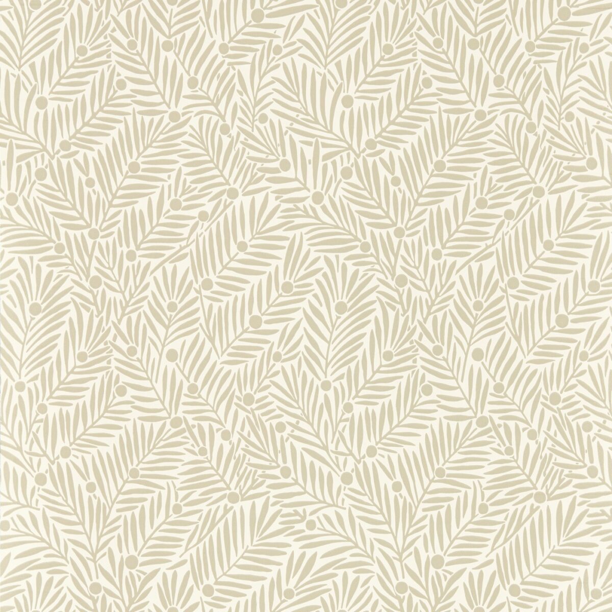 Yew & Aril Wallpaper - Rice Paper by neutral botanical wallpaper from william morris & co