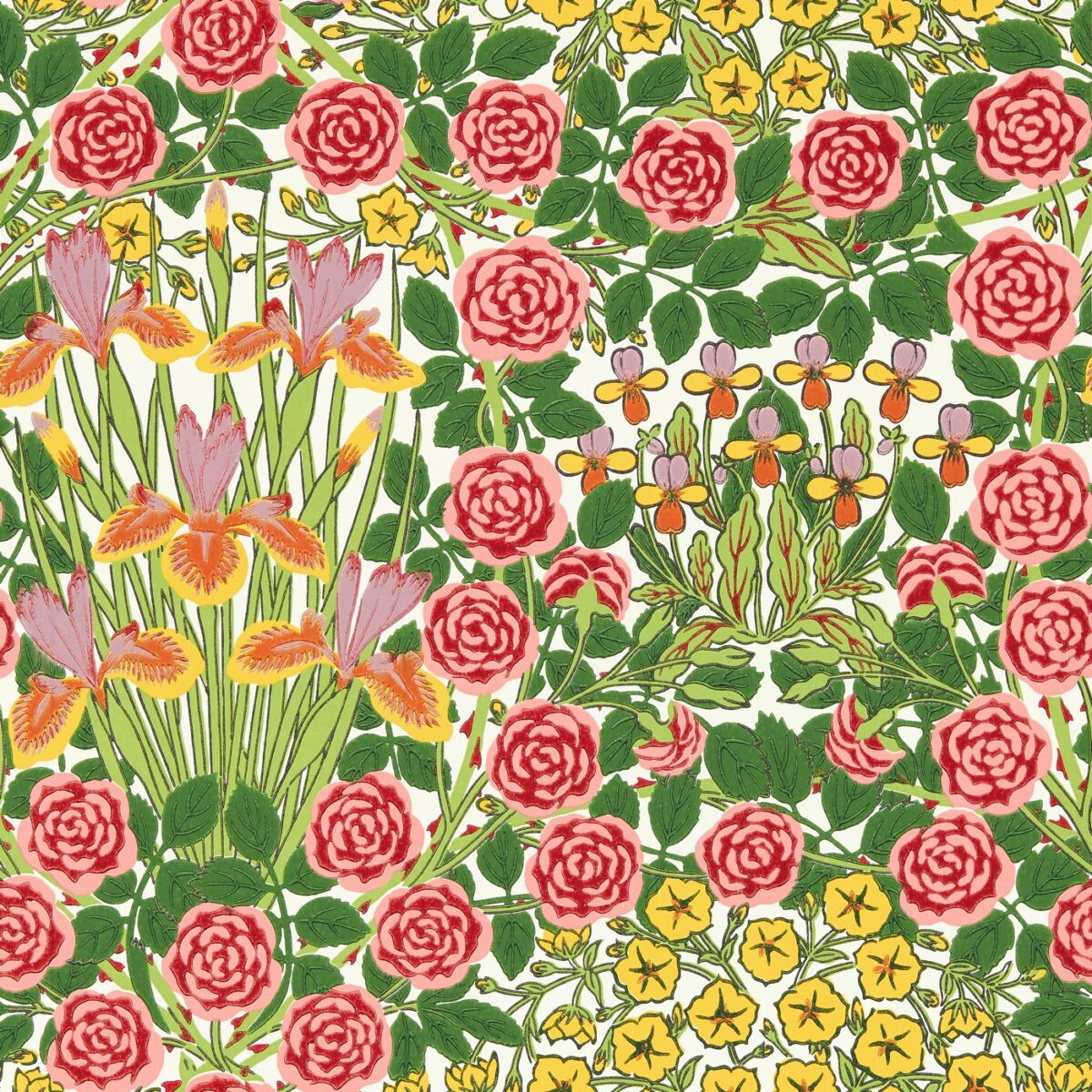 multicolour botanical wallpaper from william morris & co
