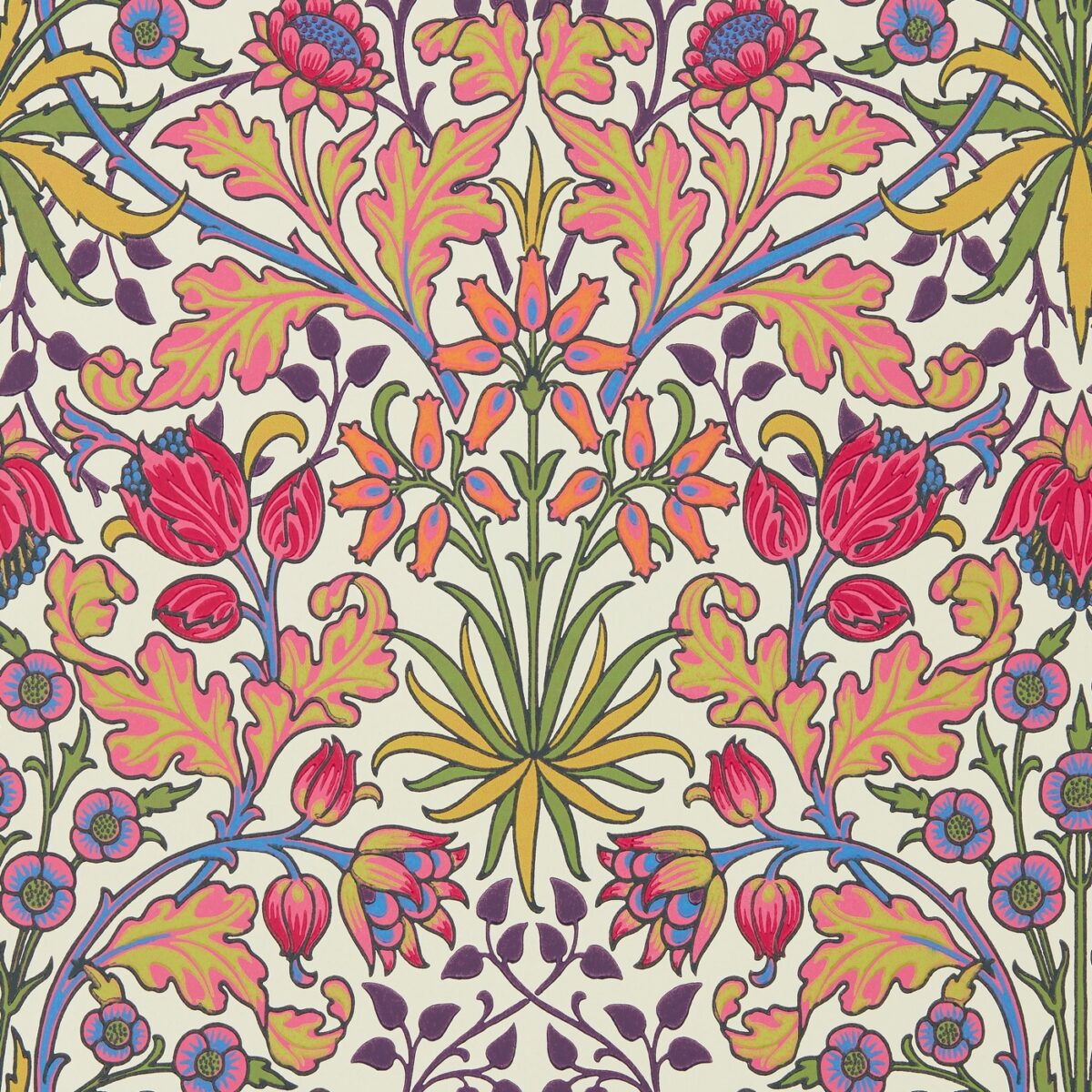 Hyacinth Wallpaper - Cosmo Pink by pink botanical wallpaper from william morris & co